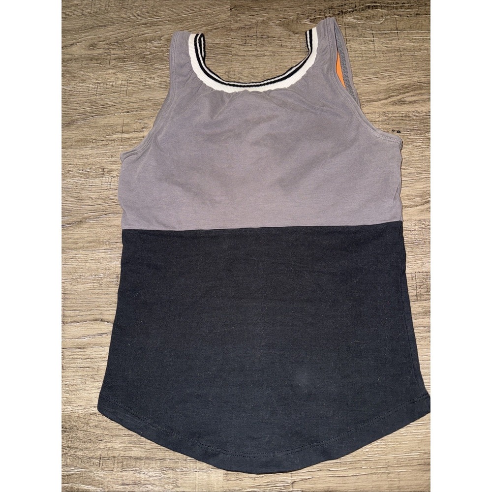 Prancing Leopard Organic Yoga Top S  Tank Athletic Activewear Black Gray